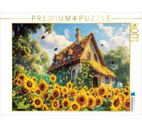Puzzle CALVENDO Cottage au champ de tournesols | 1000 pièces, format assemblé 64