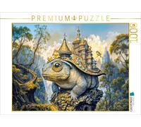 Puzzle CALVENDO Crapaud commun steampunk avec un château dans un paysage montagn
