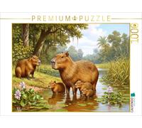 Puzzle CALVENDO Des capybaras avec leurs petits au bord de la rivière | 1000 piè