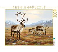 Puzzle CALVENDO Des caribous avec leurs petits dans la toundra | 1000 pièces, fo