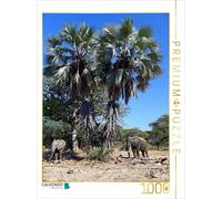 Puzzle CALVENDO Des éléphants sous les palmiers, Afrique | 1000 pièces, format a