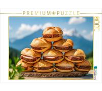 Puzzle CALVENDO Des pâtés de foie bavarois devant un panorama alpin | 1000 pièce