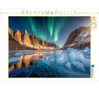 Puzzle CALVENDO Des voiles verts se tordent derrière les montagnes | 1000 pièces