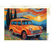 Puzzle · des Voitures Anciennes dans Le Style de Van Gogh | L'heure d'or sur roues · 1000 pièces · Format assemblé 64 × 48 cm · CALVENDO Puzzle