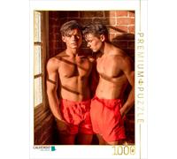 CALVENDO Puzzle Two sexy young men in red shorts close together | 1000 pieces, f