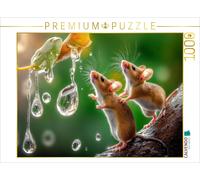 Puzzle CALVENDO Deux souris jouant à attraper des gouttes de pluie | 1000 pièces