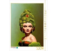 Puzzle · Diva avec Perruque de Brocoli Baroque | Mode des légumes surréalistes · 1000 pièces · Format assemblé 64 × 48 cm · CALVENDO Puzzle