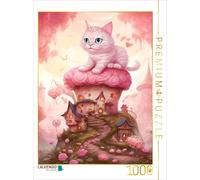 Puzzle · Drôle de Chat sur Le Toit | Des chatons au pays des merveilles roses · 1000 pièces · Format assemblé 64 × 48 cm · CALVENDO Puzzle