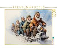 Puzzle CALVENDO Drôles de retraités - Promenade en traîneau | 1000 pièces, forma