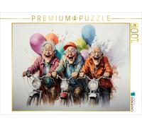 Puzzle CALVENDO Drôles de retraités - vol en mobylette | 1000 pièces, format ass