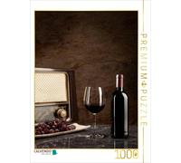Puzzle CALVENDO Du vin rouge en bouteille et dans un verre, avec des raisins | 1