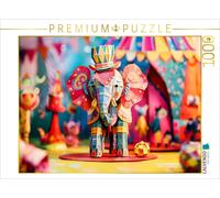 Puzzle · Éléphant de Football au Cirque | Eléphant avec ballon de foot au cirque · 1000 pièces · Format assemblé 64 × 48 cm · CALVENDO Puzzle