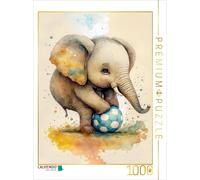 Puzzle CALVENDO Eléphant malin | 1000 pièces, format assemblé 64 × 48 cm | Puzzl