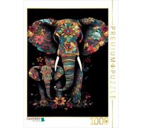 Puzzle CALVENDO Éléphants | 1000 pièces, format assemblé 64 × 48 cm | Puzzle pho