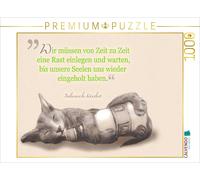 Puzzle CALVENDO Faire une pause - Dessin de chat avec citation | 1000 pièces, fo