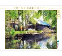 CALVENDO Puzzle Ferme Traditionnelle dans Le Spreewald. Barge dans l'eau. 1000 Pieces 64 x 48 cm from Anja Frost