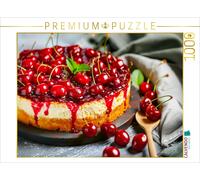 Puzzle CALVENDO Gâteau au fromage blanc aux cerises avec des cerises entières :