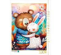 Puzzle CALVENDO Géant doux - Ours brun et lièvre | 1000 pièces, format assemblé
