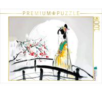 Puzzle CALVENDO Geisha sur le pont. Peinture à l'encre | 1000 pièces, format ass