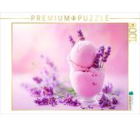 Puzzle CALVENDO Glace à la lavande avec fleurs sur fond rose | 1000 pièces, form
