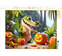 Puzzle CALVENDO Halloween dans la jungle : Sculpture de citrouille crocodile | 1