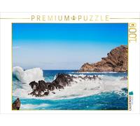 CALVENDO Puzzle Vague à Porto Moniz, Madère 1000 pièces Puzzle Transversal | 1000 pièces Taille de la Pose 64 x 48 cm Puzzle Photo pour des Heures heureuses