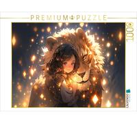 Puzzle CALVENDO Illustration Manga - Fille avec un lion | 1000 pièces, format as