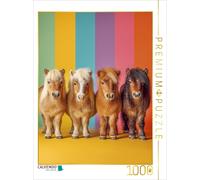 Puzzle CALVENDO Images colorées de poneys nains aux couleurs de l'arc-en-ciel |