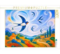 Puzzle CALVENDO Jeu de puzzle « Des hirondelles dans le vent au-dessus d'un pays