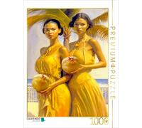 Puzzle CALVENDO Jeunes filles avec une noix de coco | 1000 pièces, format assemb