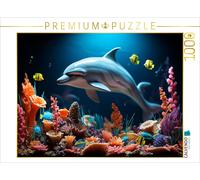 Puzzle CALVENDO Jouet représentant un dauphin et des poissons colorés sous l'eau