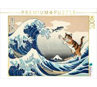 Puzzle CALVENDO La grande vague aux poissons pour le chat - Hokusai - Peinture |