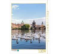CALVENDO Puzzle Moldau mit Schwänen 1000 Teile Puzzle Hoch 1000 Pieces 48 x 64 cm from TomKli