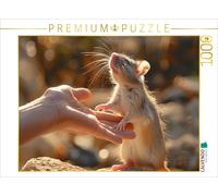 Puzzle CALVENDO L'ascenseur vers le haut - le rat monte sur la main de son humai