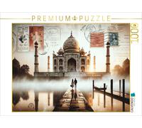 Puzzle CALVENDO L'aube au Taj Mahal : un portrait d'amour créé par IA | 1000 piè