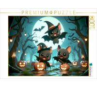 Puzzle CALVENDO L'aventure d'Halloween des petites chauves-souris vampires | 100