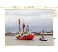 Puzzle CALVENDO Le bateau-phare Elbe 1 est remorqué par un remorqueur | 1000 piè