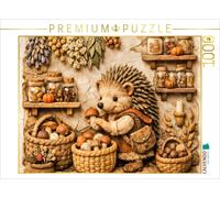 Puzzle CALVENDO Le garde-manger de la forêt - Un hérisson avec des champignons |