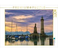 Puzzle · Leuchtturm und Bayrischer Löwe | Leuchtturm und Bayrischer Löwe in Lindau am Bodensee · 1000 pièces · Format assemblé 64 × 48 cm · CALVENDO Puzzle