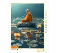 Puzzle CALVENDO Le son du silence - un moine bouddhiste médite dans le lac | 100