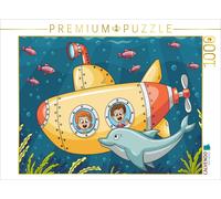Puzzle CALVENDO Le sous-marin et le dauphin | 1000 pièces, format assemblé 64 ×
