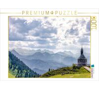 Puzzle · L'église de Tegernsee sur Le Wallberg avec Vue sur Les Alpes | Vue sur les Préalpes depuis le Wallberg Tegernsee avec l'église · 1000 pièces · Format assemblé 64 × 48 cm · CALVENDO Puzzle