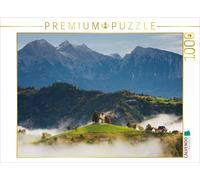 Puzzle CALVENDO L'église Saint-Thomas près de Bergen, enveloppée de brouillard |