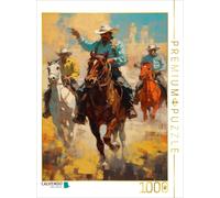 Puzzle CALVENDO Les Cavaliers de l'infini : Trois cow-boys dans le vent | 1000 p