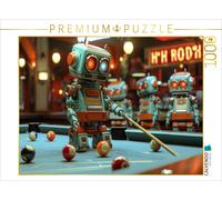 Puzzle CALVENDO Les humains jouent à des jeux étranges - Robot Billard | 1000 pi