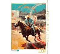 Puzzle CALVENDO Les rebelles du rodéo : Le cow-boy dans la tempête | 1000 pièces