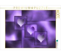Puzzle CALVENDO Les trois cœurs violets | 1000 pièces, format assemblé 64 × 48 c