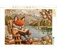 Puzzle CALVENDO L'heure de la lecture au bord du lac - Un renard avec un livre |