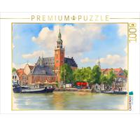 Puzzle CALVENDO L'hôtel de ville de Leer vu du port | 1000 pièces, format assemb