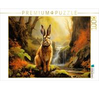 Puzzle CALVENDO Lièvre près de la cascade | 1000 pièces, format assemblé 64 × 48